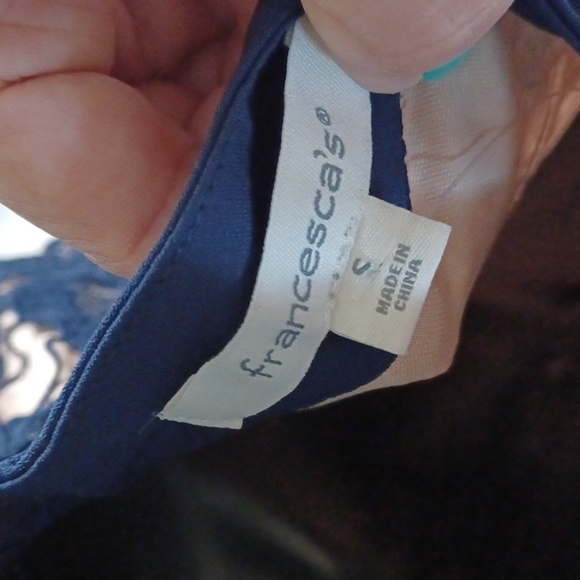 FRANCESCA'S Navy Blue Lace Dress S - Picture 6 of 9
